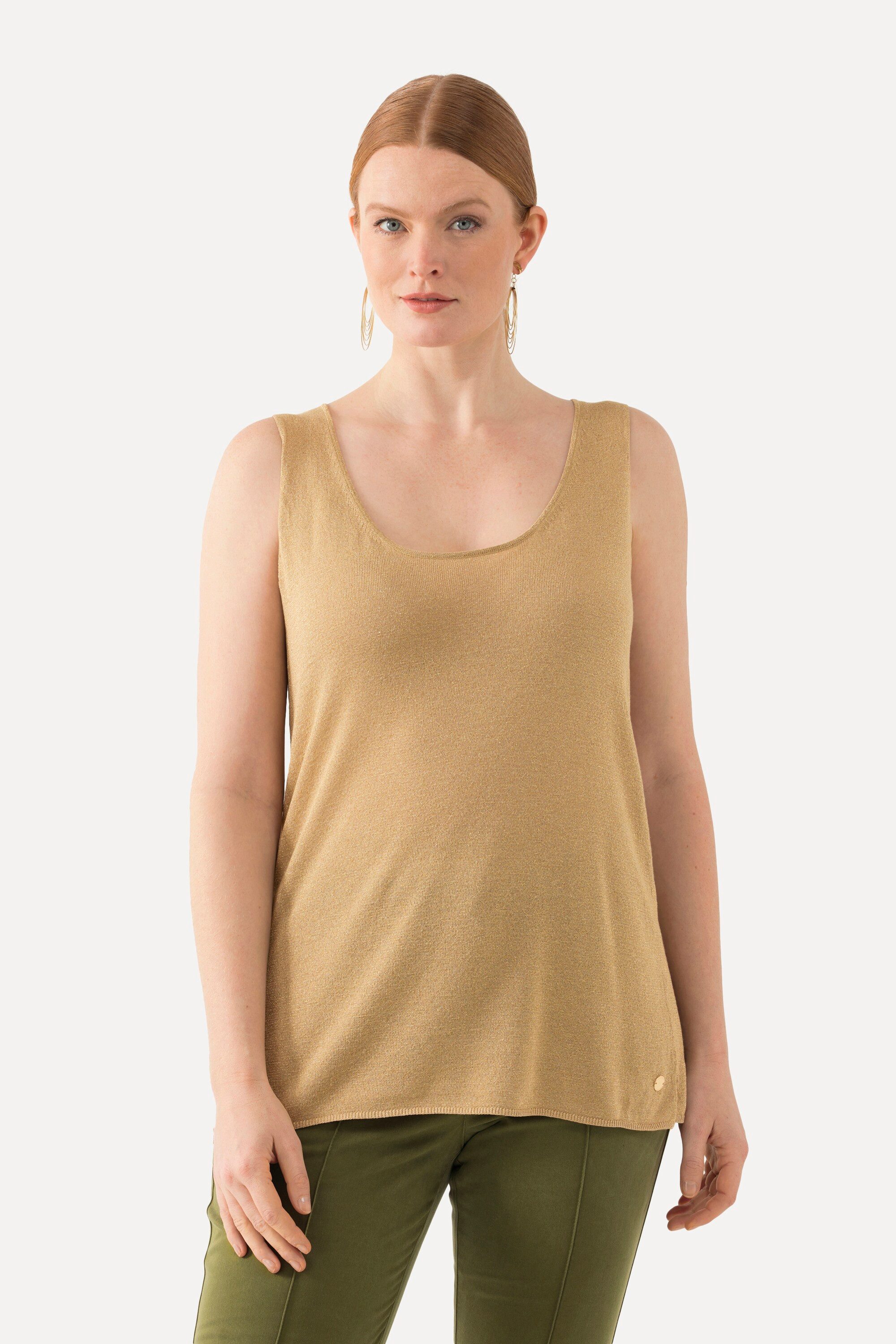 Ulla Popken Вязаные свитера Stricktop Metallic-Schimmer Rundhals ärmellos