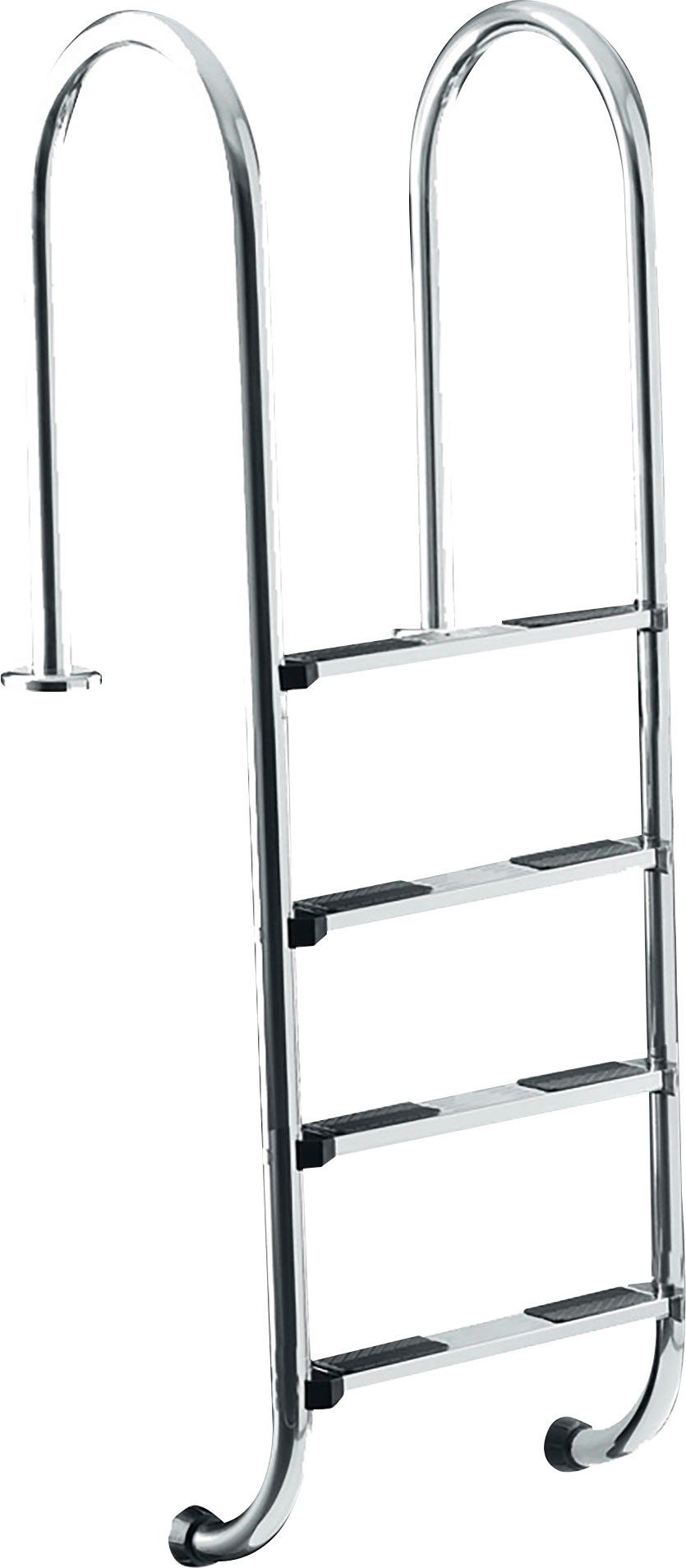 KWAD Rechteckpool mit Edelstahlleiter (Set), in verschiedenen Größen, mit Foliensack 0,6mm