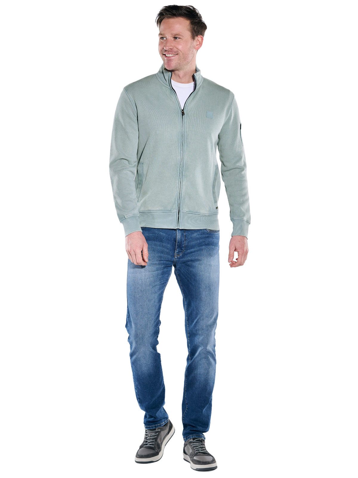 Engbers Sweatjacke Herren Sweatjacke Stehbund, Mittelblau