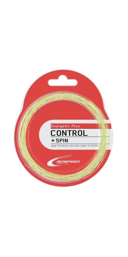 Isospeed Tennissaite Energetic Plus (Kontrolle+Spin) natur 12m Set, Saitendicke: 1.30