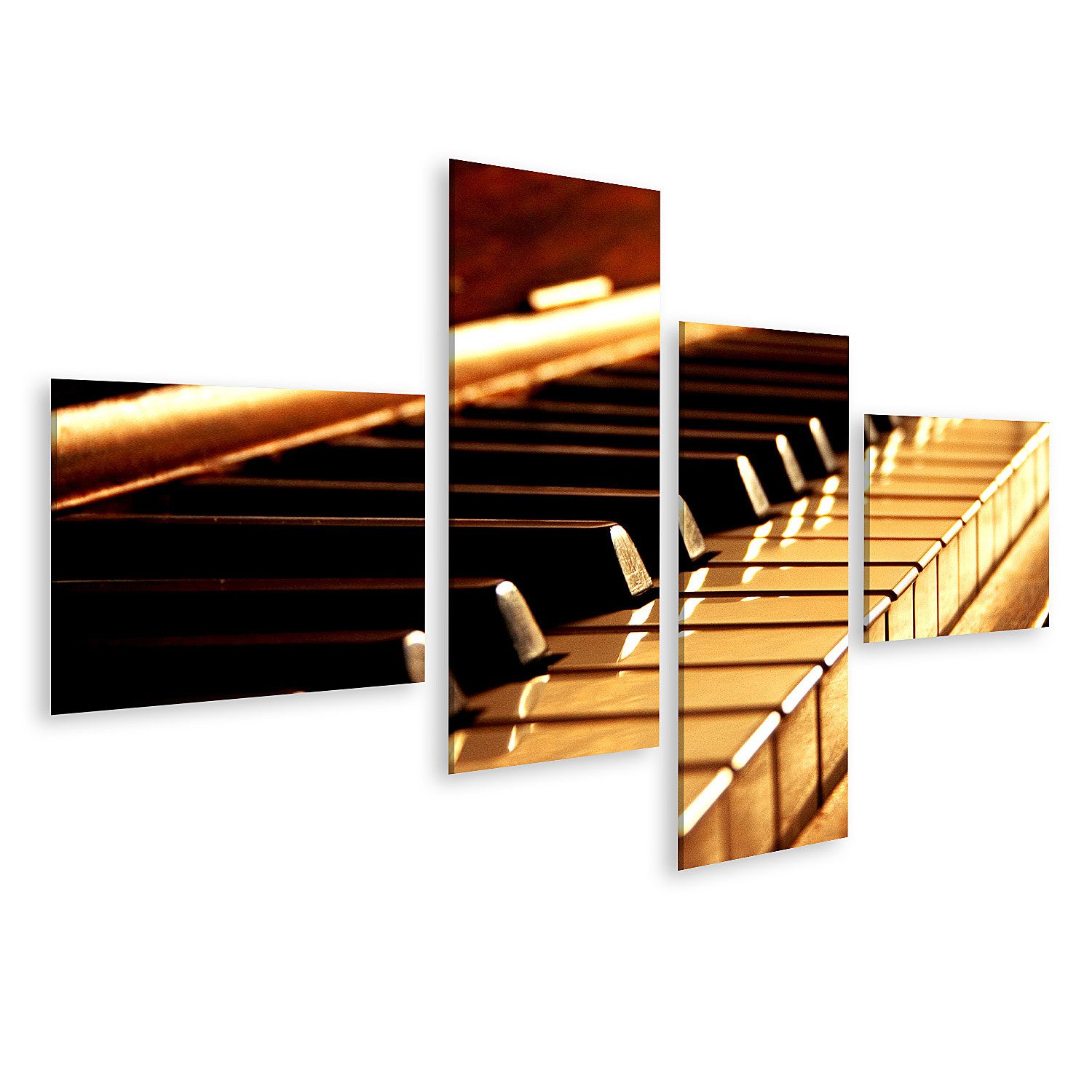 Leinwandbild Goldene Klavier Tasten Piano Bilder