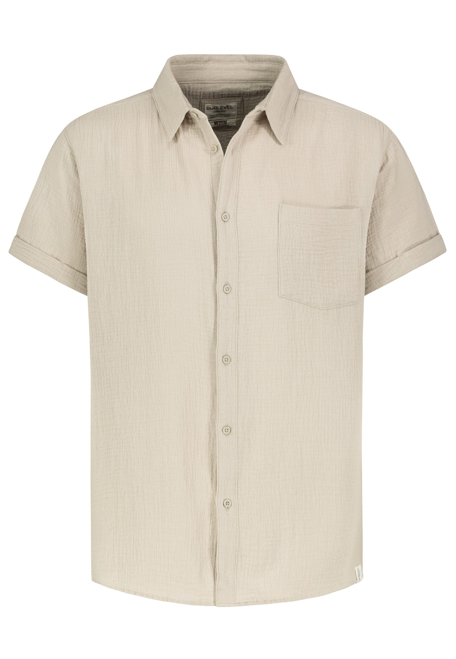 SUBLEVEL Kurzarmhemd Herren Musselin Sommerhemd regular-fit Freizeithemd, K günstig online kaufen