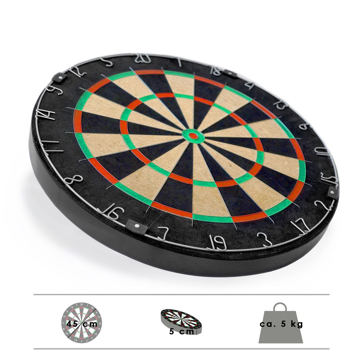 Roleo Dartscheibe Roleo - Dartboard BullOut – Profi Bristle Board 45 cm