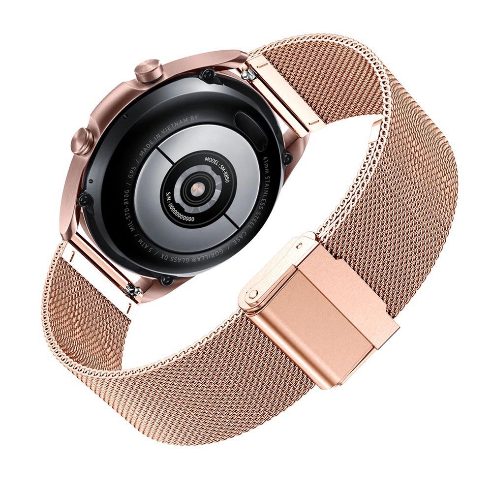 Sunicol Uhrenarmband 18/20/22mm Uhrenarmband,Mesh-Edelstahl,Interlock-Sicherheitsverschluss, Schnellverschluss,für Smart Watch oder traditionelle Uhr.