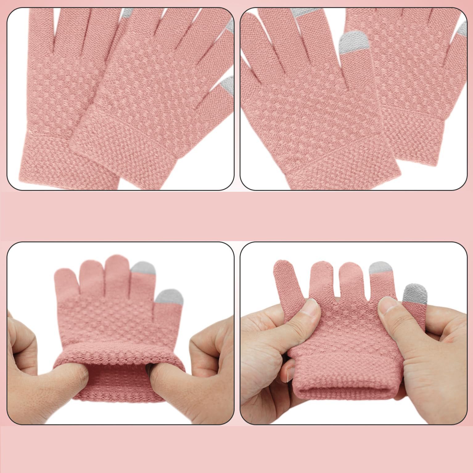 Coonoor Mütze & Schal Kinder Wintermütze Schal Handschuhe Set Kindermütze Strickmütze Kinder Mütze Schal Set