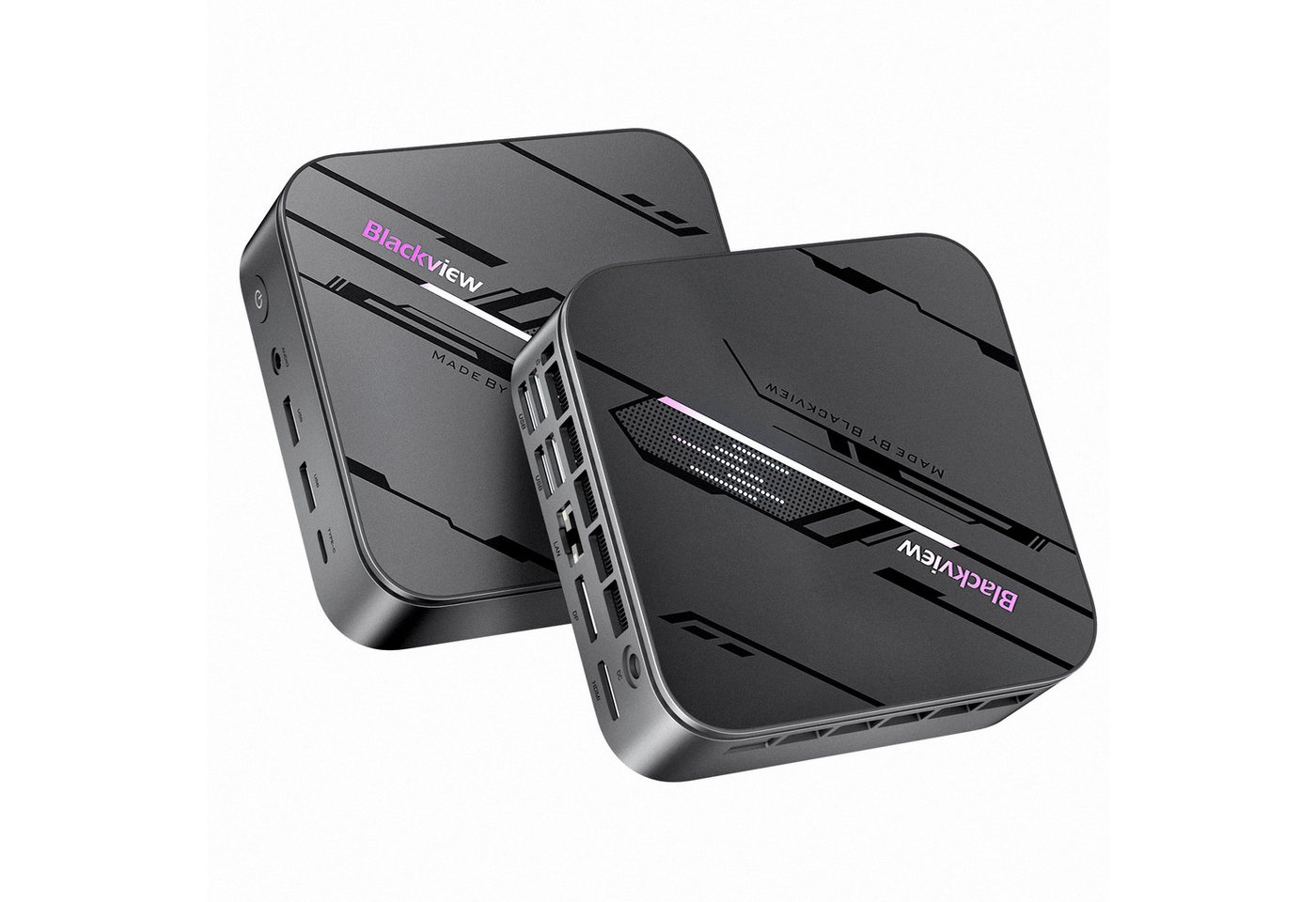 blackview MP100 Pro(2026) Intel i5-12450H (8C/12T, bis zu 4.4 GHz) Mini-PC (Intel Alder Lake i5-12450H, Intel® UHD Graphics, 16 GB RAM, 512 GB SSD, Windows 11 Pro, 4K UHD/WiFi 6 Gaming PC, Gigabit Ethernet)