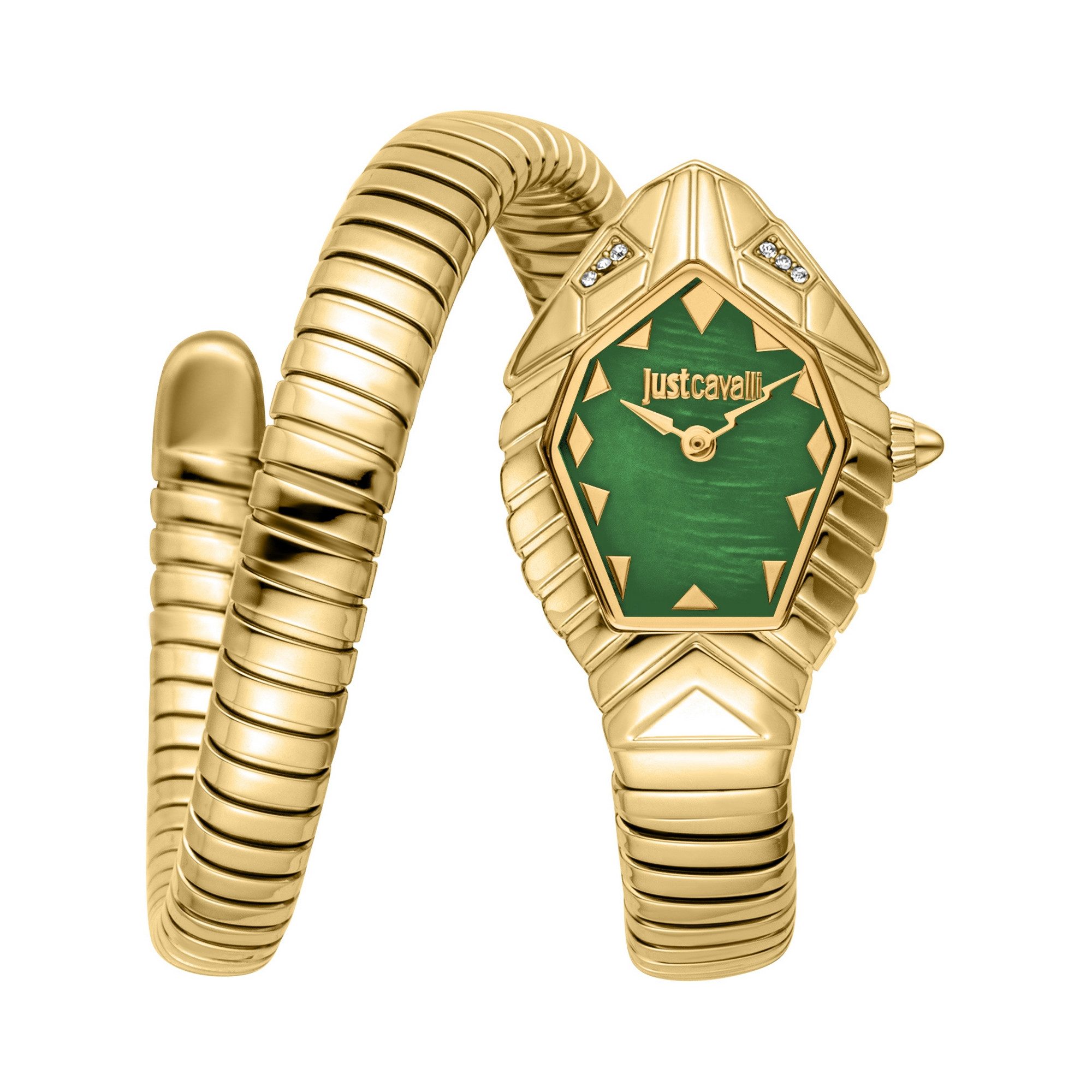 Just Cavalli Time Quarzuhr Signature Snake JC1L414M0025, Armbanduhr, Edelstahlarmband, analog, Kristallsteine