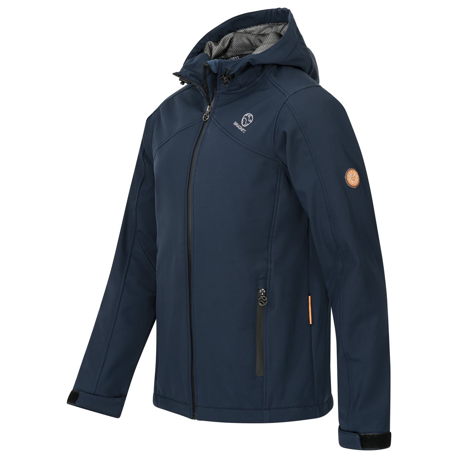 Gradnetz Softshelljacke Herren marineblau (1-St) Kapuze günstig online kaufen