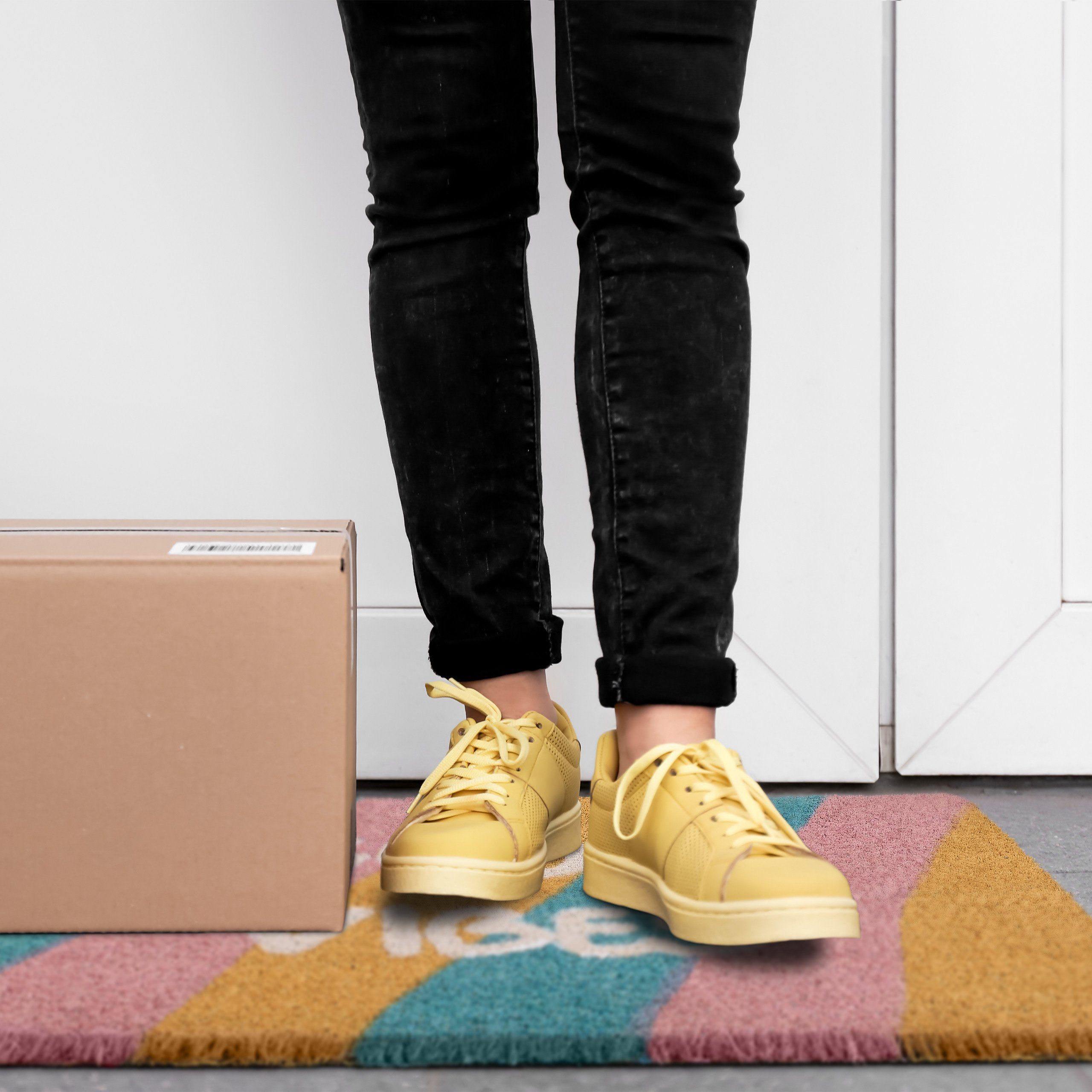 relaxdays Fußmatte Kokos "Good Vibes", Höhe: 15 mm