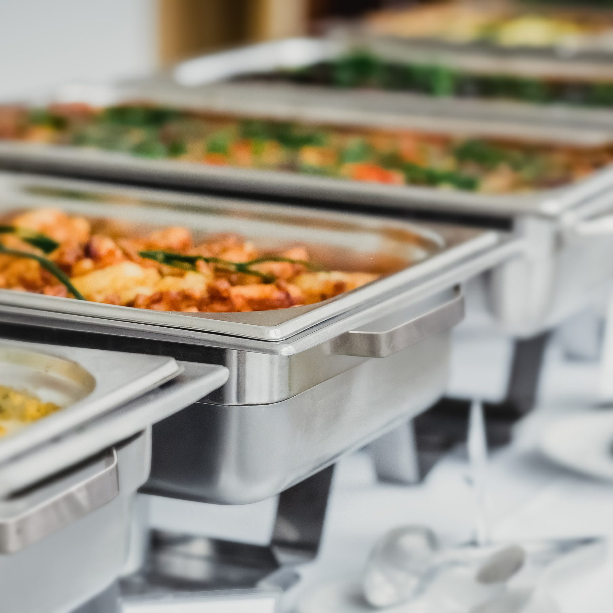 Mahlzeit Speisenwärmer Chafing dish Profi Set "Grenoble", 4x Edelstahl Warmhaltebehälter Esse – Bild 2 von 5