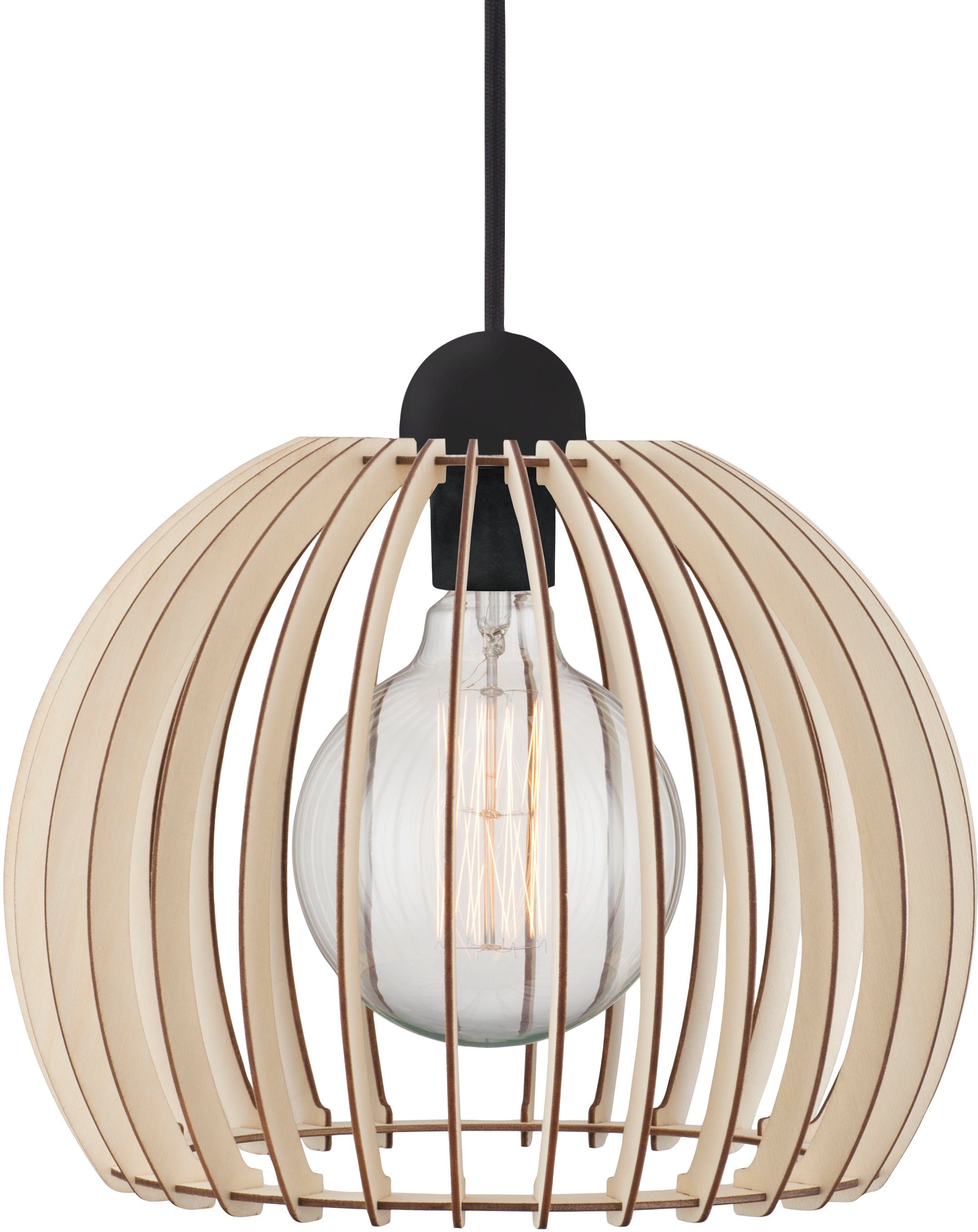 Nordlux Pendelleuchte Chino 30, ohne Leuchtmittel, Hängeleuchte, aus Holz L günstig online kaufen