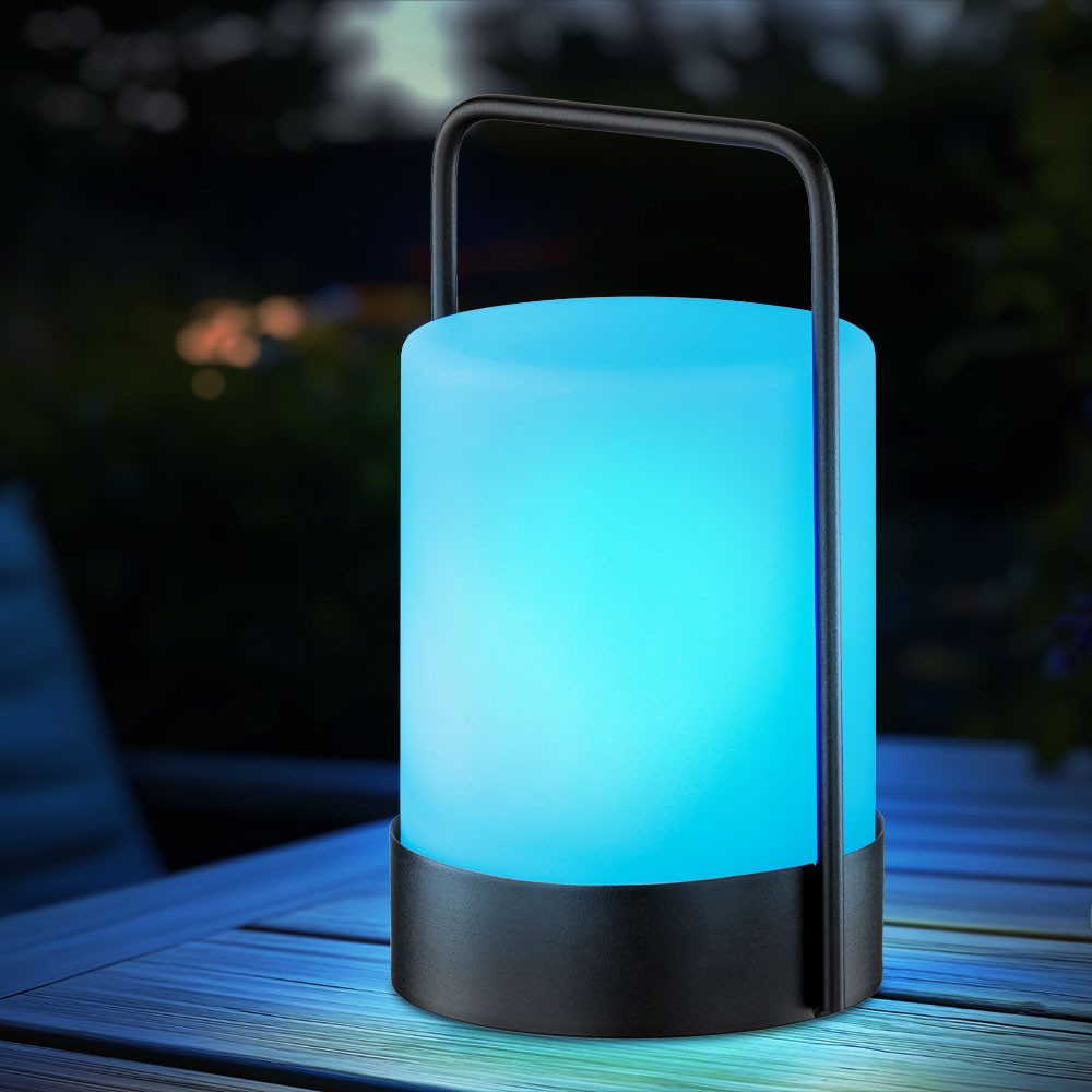 FISCHER & HONSEL LED Solarleuchte, LED-Leuchtmittel fest verbaut, Farbwechsel, Warmweiß, RGB, Tischleuchte Außenleuchte Solarleuchte LED RGB Fernbedienung Dimmbar