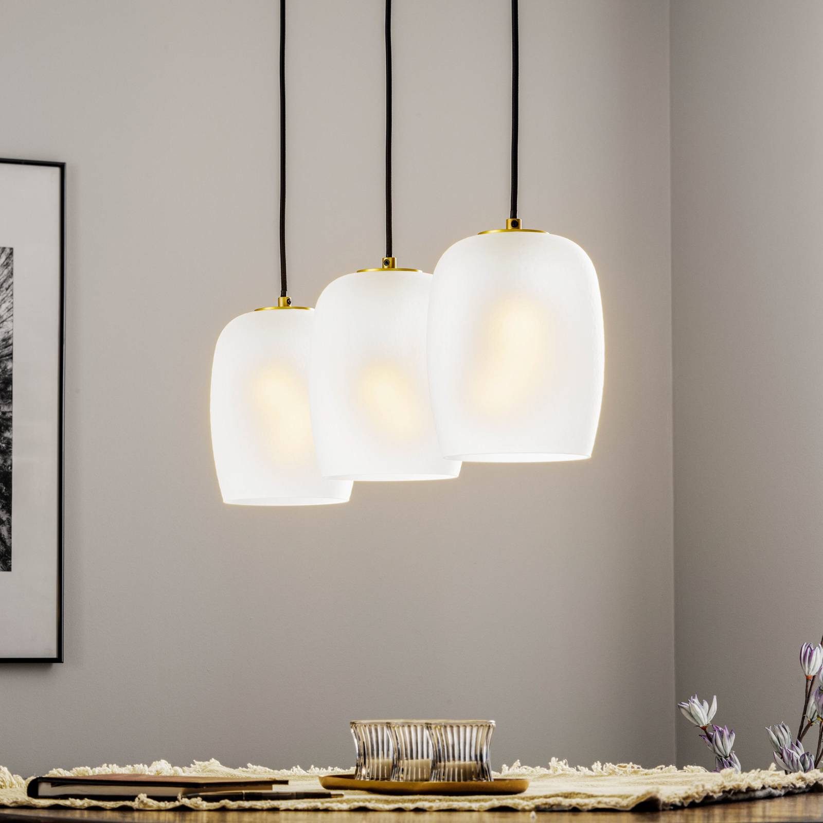 Lucande Hängeleuchte Taylan, Metall, Weiß IP20, 9 x 8 W LED