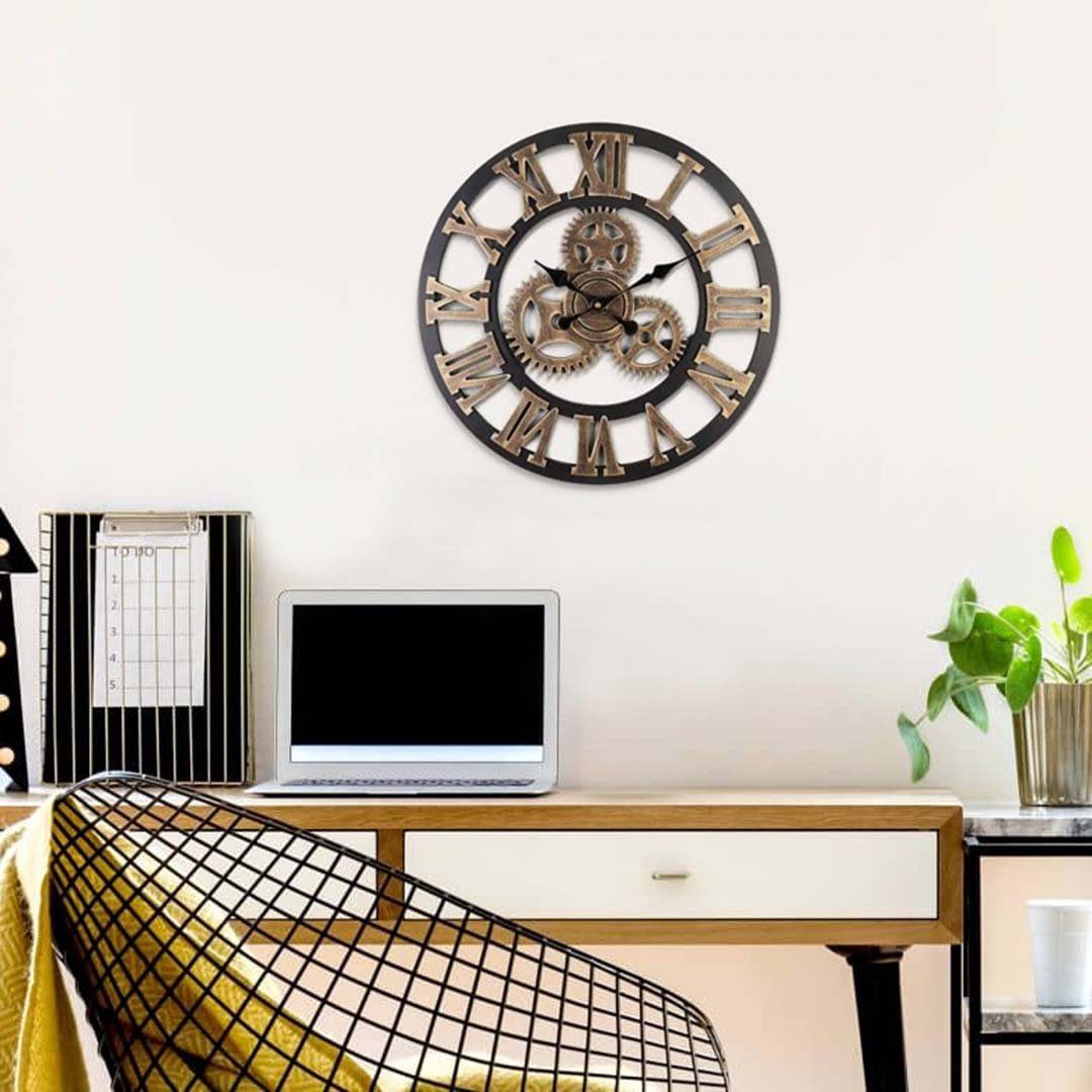 Moderne Wanduhr, dekorative Uhren für Wände, für Küche, Teak color