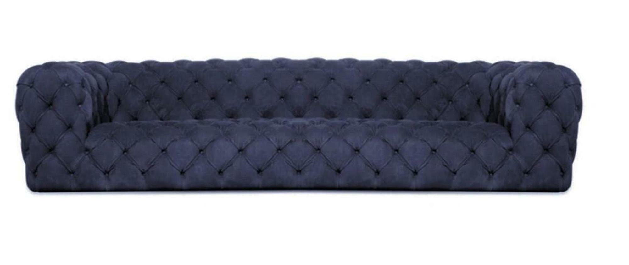 JVmoebel Chesterfield-Sofa, Grau Chesterfield Wohnzimmer Modern Design Couchen Sofa Möbel Stoff Blau
