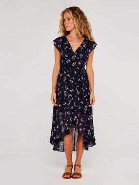 Apricot Midikleid Botanical Ruffle Wrap Midi Dress, in Wickeloptik, mit Blumenmuster