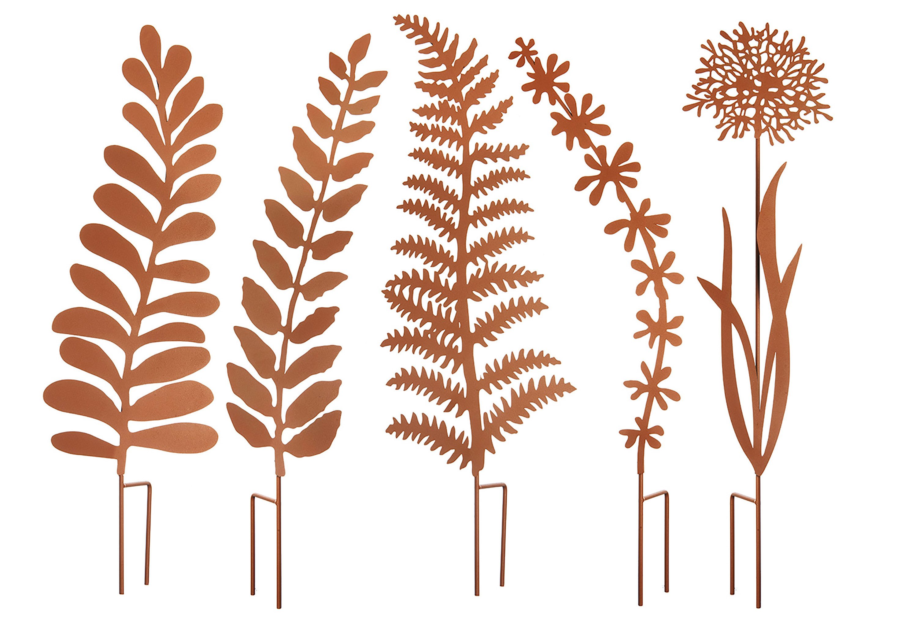 Kobolo Gartenstecker Dekostecker GRESS in Rostoptik 5er Set (1 Set, 5-St., günstig online kaufen