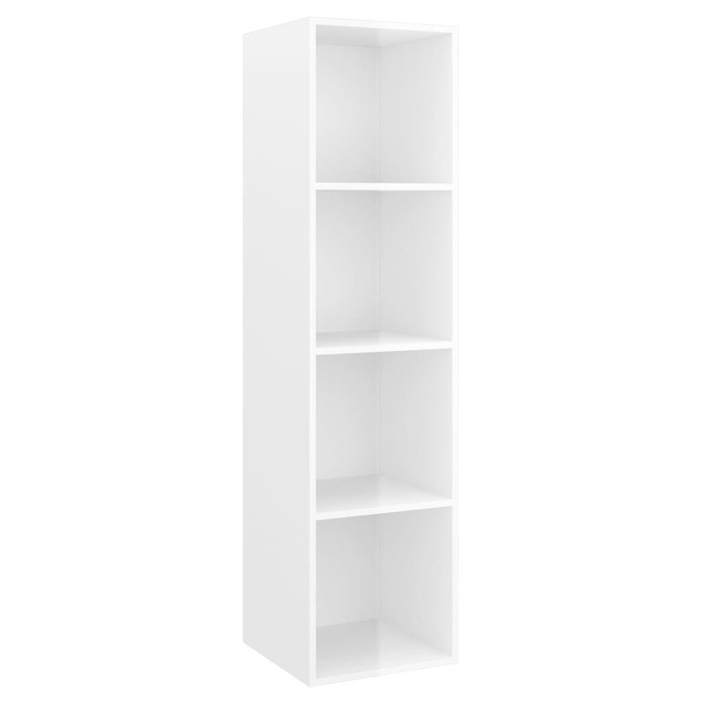 vidaXL Kleiderschrank 4-tlg Spanplatte Hochglanz-Weiß TV-Schrank-Set