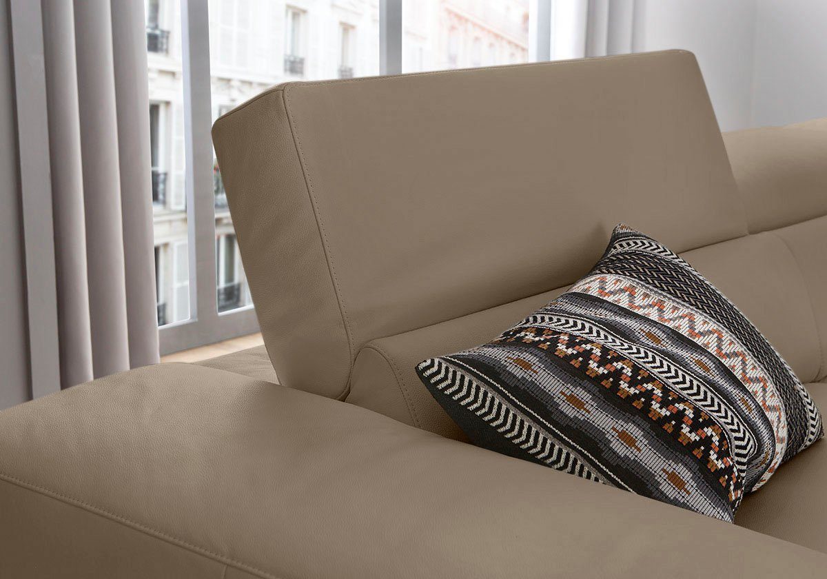 W.SCHILLIG Ecksofa piedroo, Designsofa mit tollem Sitzkomfort, bequem, L-Form, Kopfteilverstellung, wahlweise mit Sitztiefenverstellung, Breite 343cm