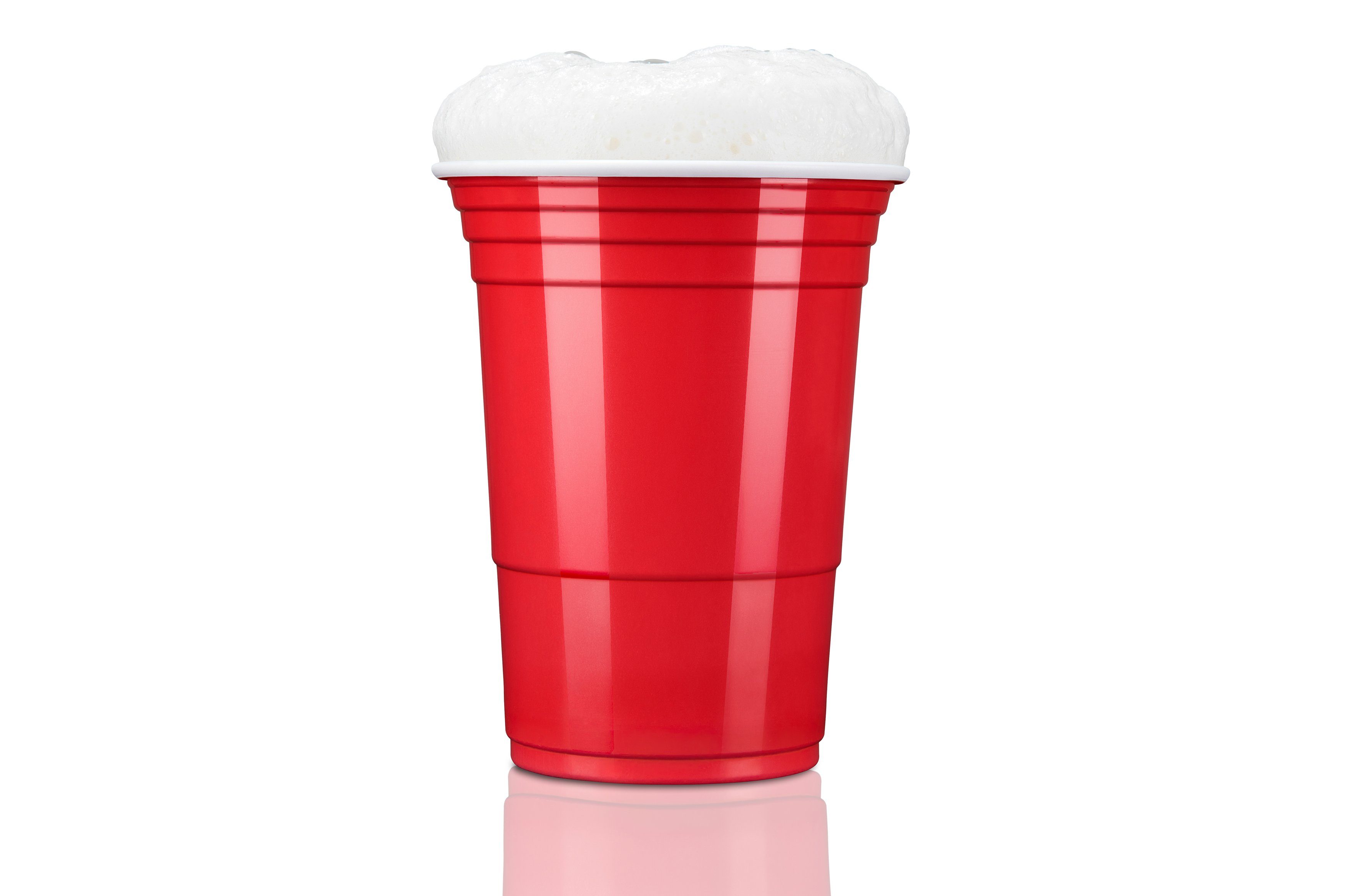 TRESKO Becher Beer Pong wiederverwendbar Partybecher 473ml - 16oz, 50-tlg., Bierpong, Red Cups extra stark Plastikbecher Rot – Bild 3 von 5