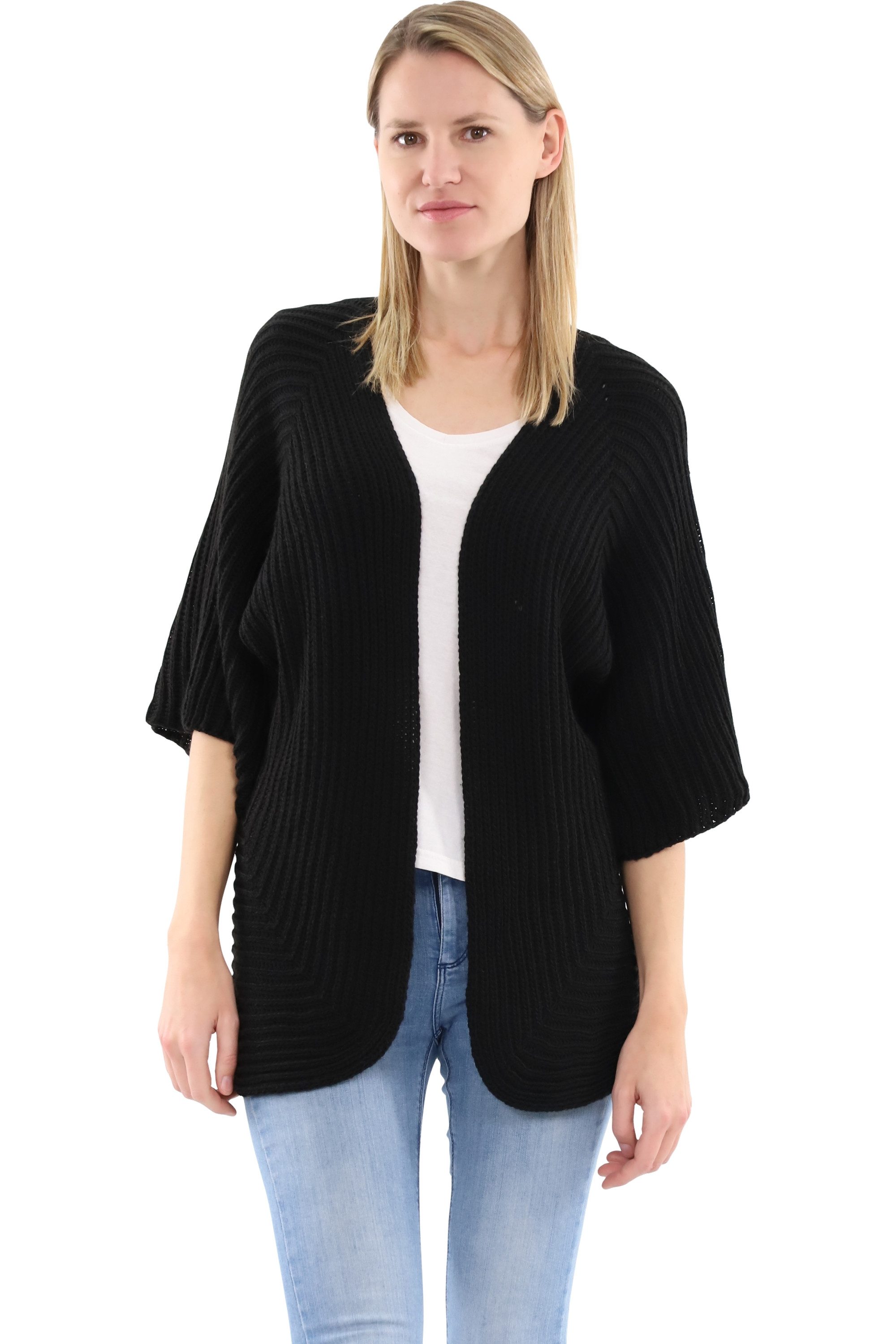 malito more than fashion Cardigan malito Damen Strickjacke, schicker Cardigan, moderne Wolljacke, offene Strick Jacke Einheitsgröße