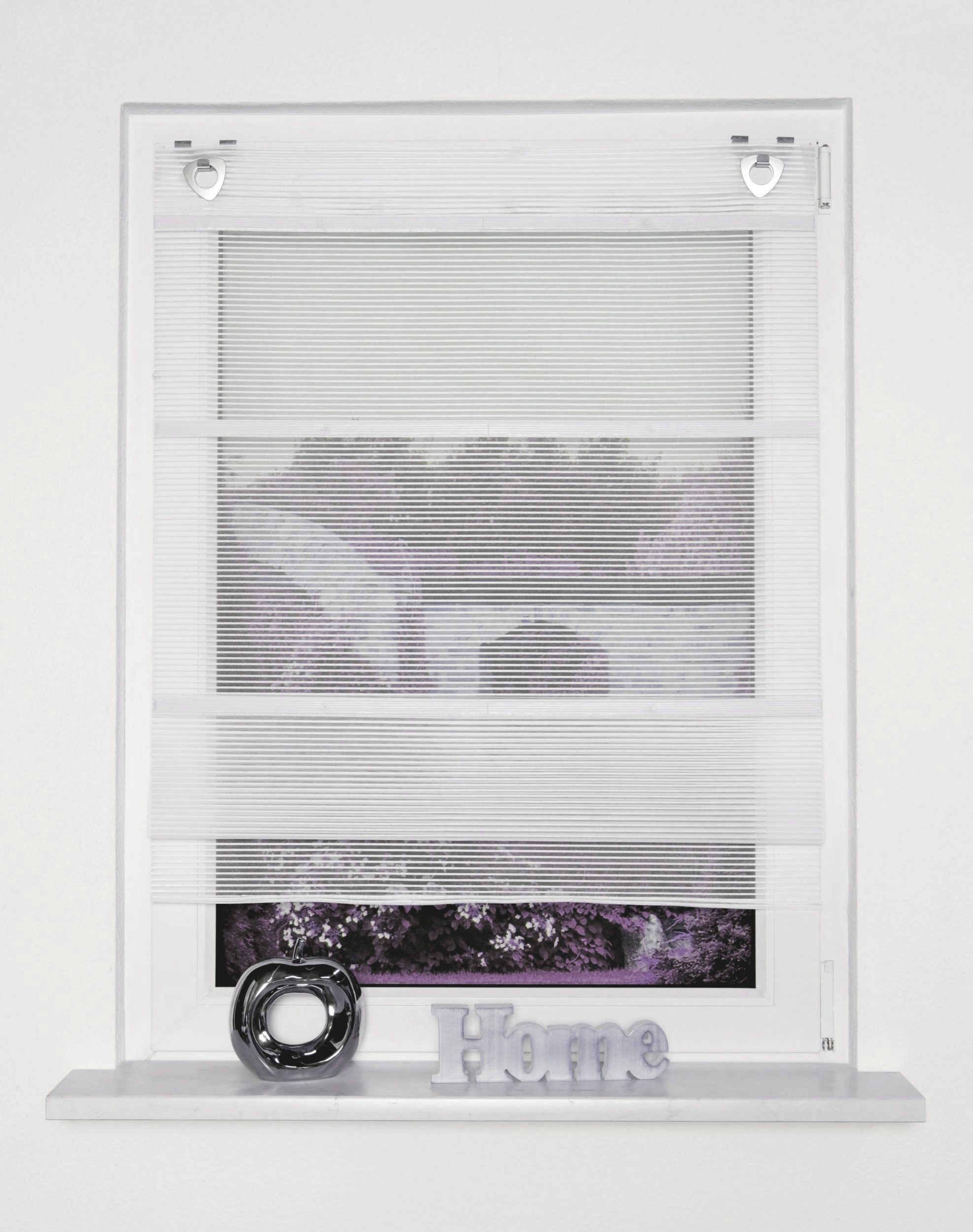 HOME WOHNIDEEN Magnetrollo Magnetrollo Bambus Optik uni weiß, mit Ösen