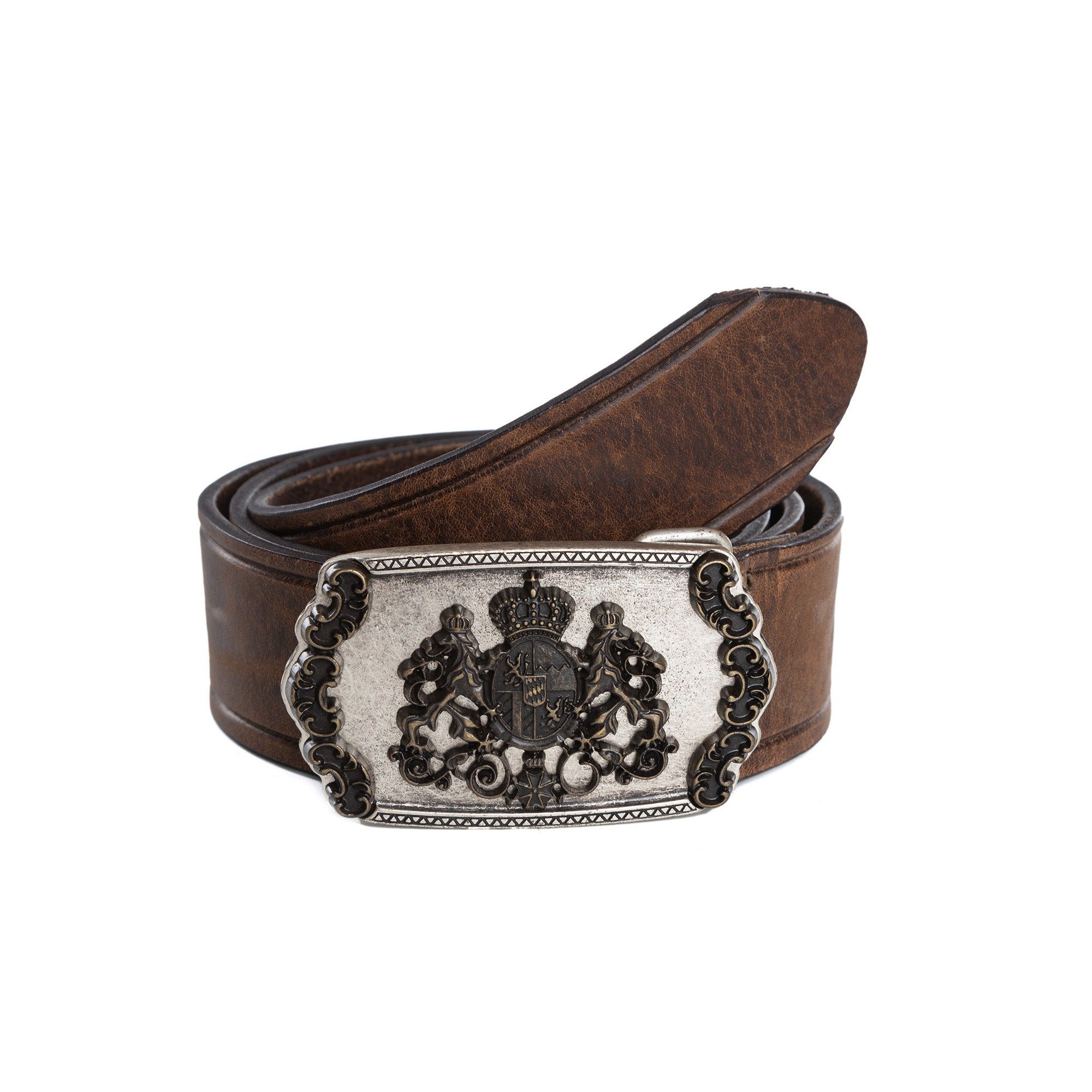 Der Trachtler Ledergürtel Trachtengürtel mit geprägtem Leder und Bayernwapp günstig online kaufen