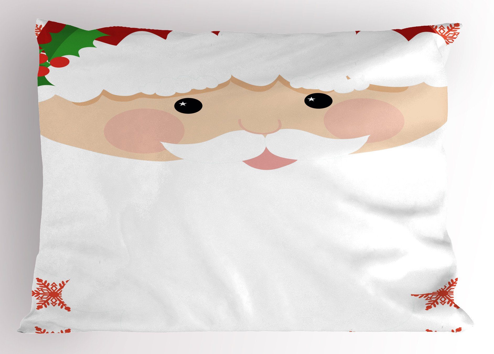 King Abakuhaus Sankt Standard Kissenbezug, Size Weihnachten Karikatur-Gesicht Stück), Kissenbezüge (1 Gedruckter Dekorativer