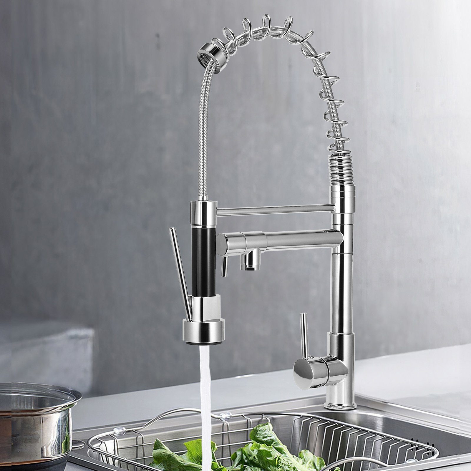 BlingBin Spültischarmatur Wasserhahn Küche Küchenarmatur mit Brause 360° schwenkbar (1er Set, 1-St., Mischbatterie) mit Brause 360° schwenkbar | Armaturen