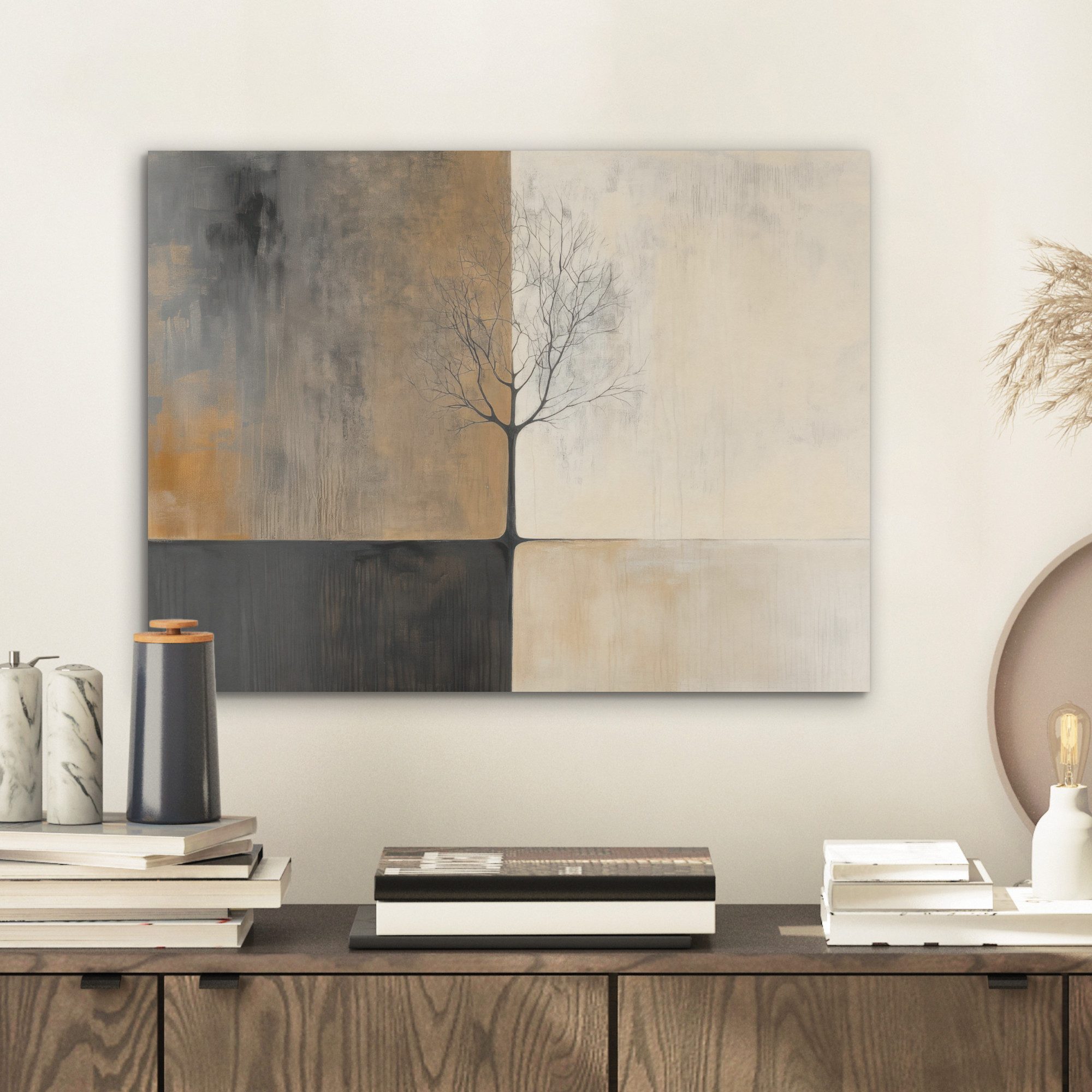 MuchoWow Gemälde Baum - Ebenen - Äste - Farbverlauf, Fotodruck (1 St), Akus günstig online kaufen