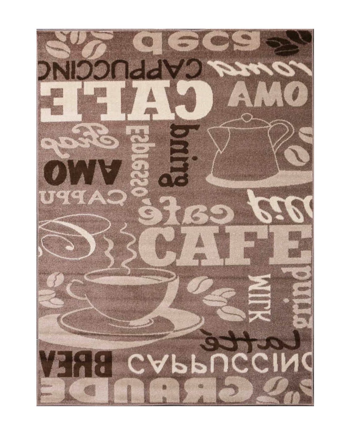 Vimoda Küchenläufer Trendiger Kaffee Teppich, Rechteckig, Höhe: 5 mm, Muste günstig online kaufen