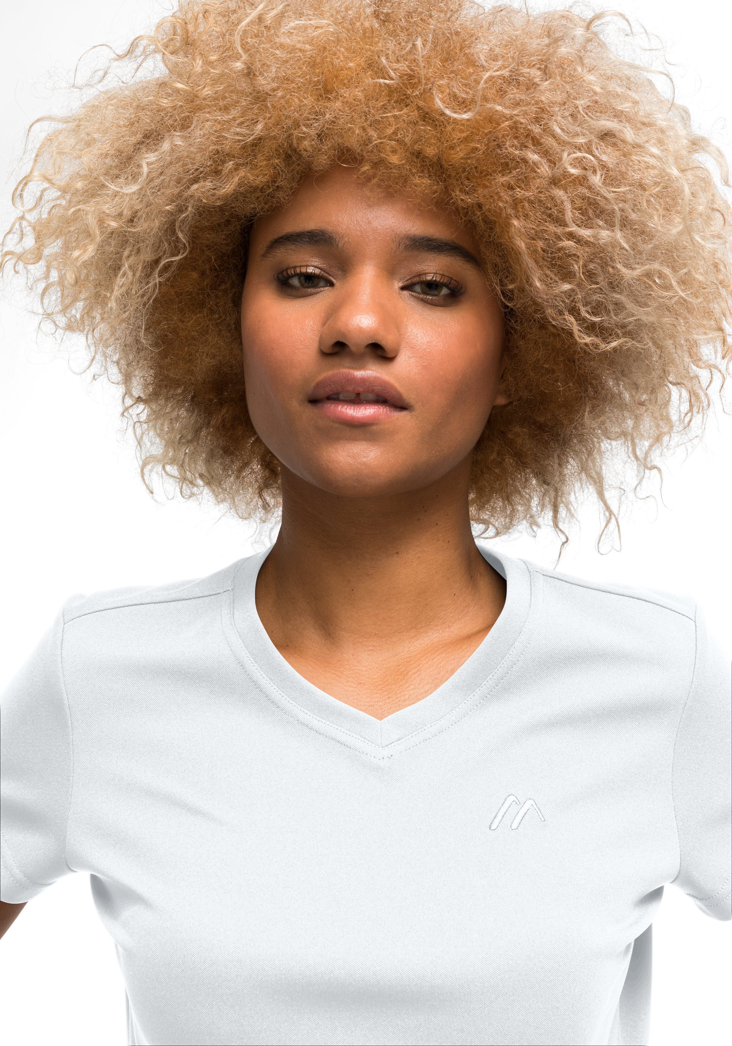 Maier Sports Funktionsshirt Trudy Freizeit Kurzarmshirt und T-Shirt, Damen Wandern für weiß