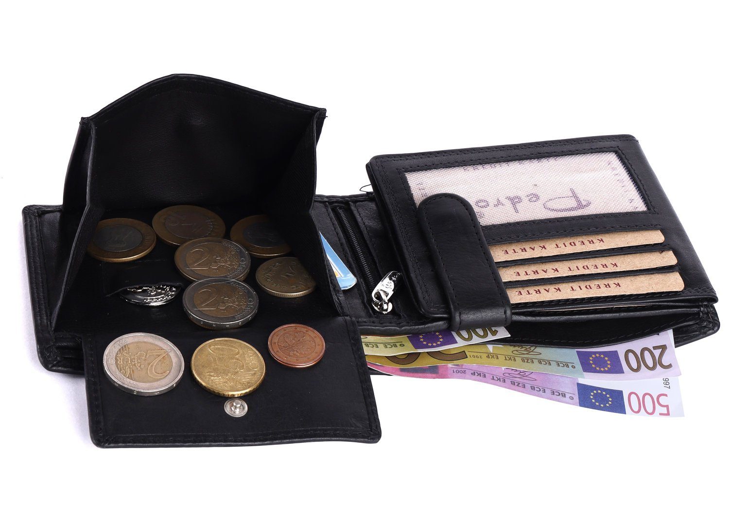 Schutz SHG Brieftasche RFID Kleingeldfach Portemonnaie, Geldbörse Herren Börse Leder