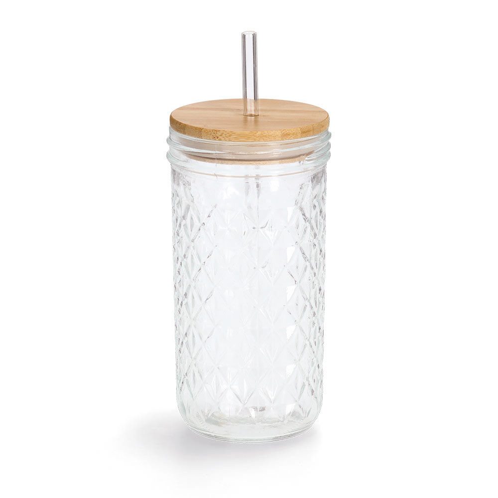Zeller Present Küchenorganizer-Set Trinkglas m. Bambusdeckel günstig online kaufen