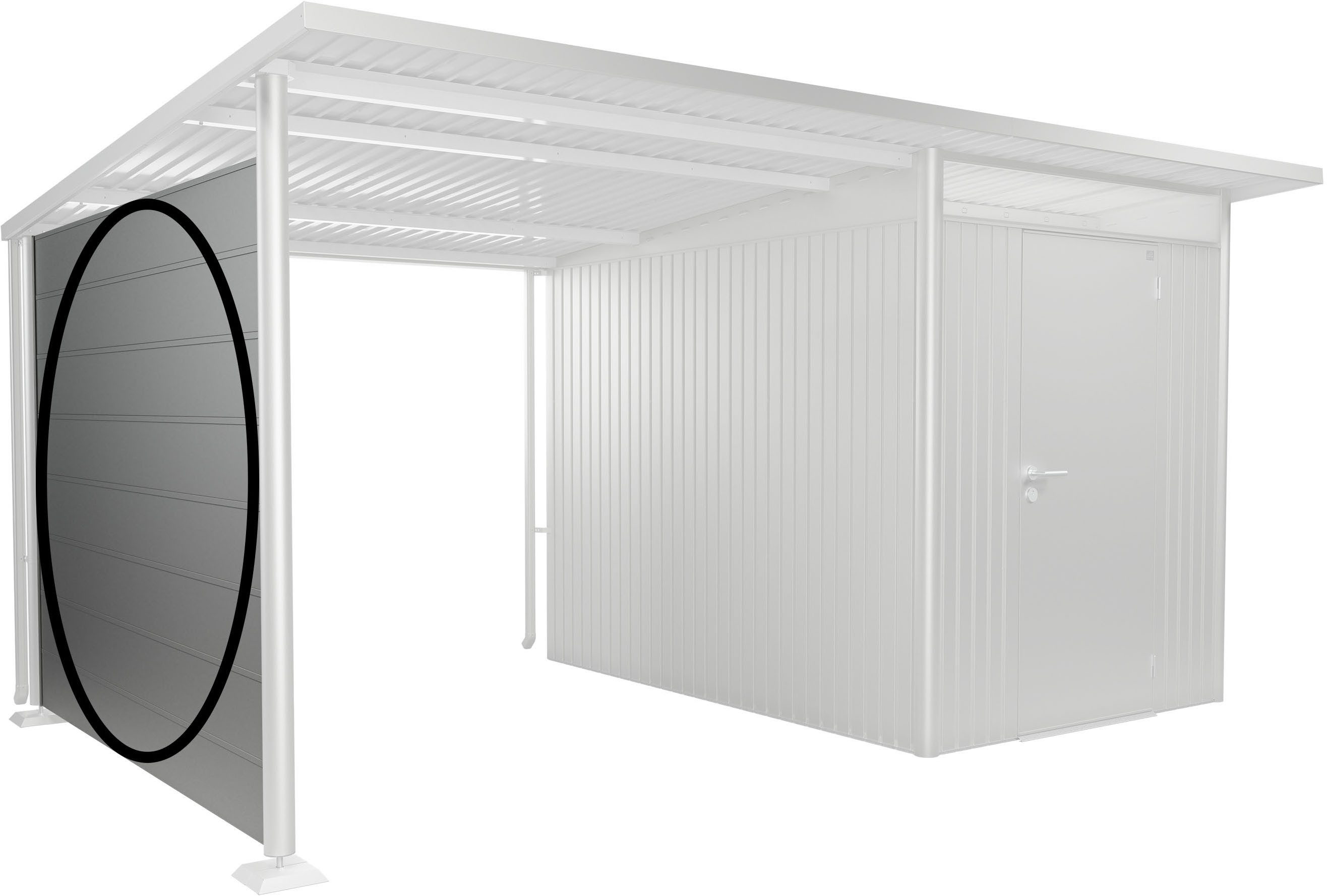 Biohort Gerätehaus-Seitenwand für Seitendach AvantGarde A3,A7, verschiedene Farben, BxH:238x182 cm