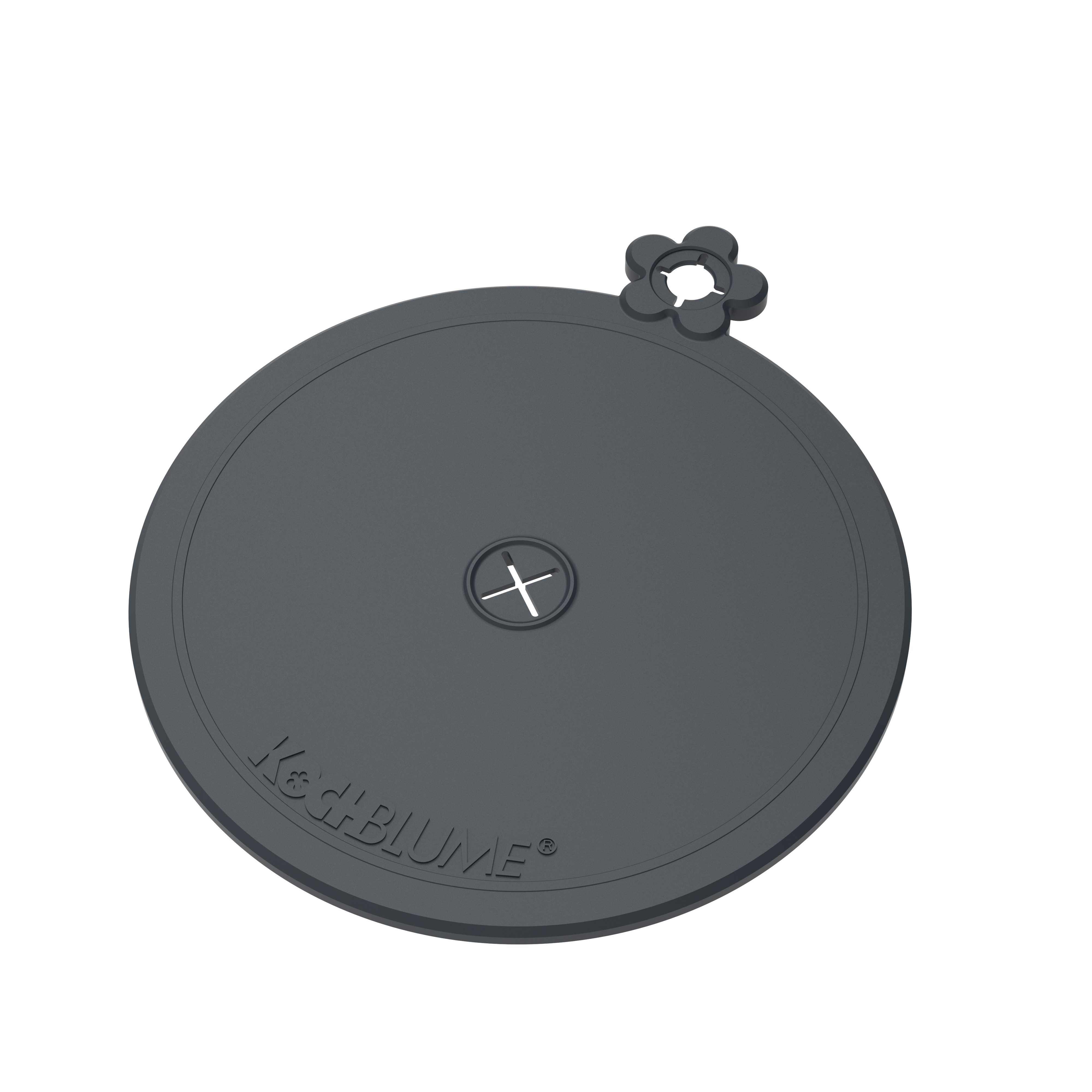 Kochblume Glasuntersetzer Kochblume Glasabdeckung mit Trinkhalmfunktion 3-tlg. in anthrazit