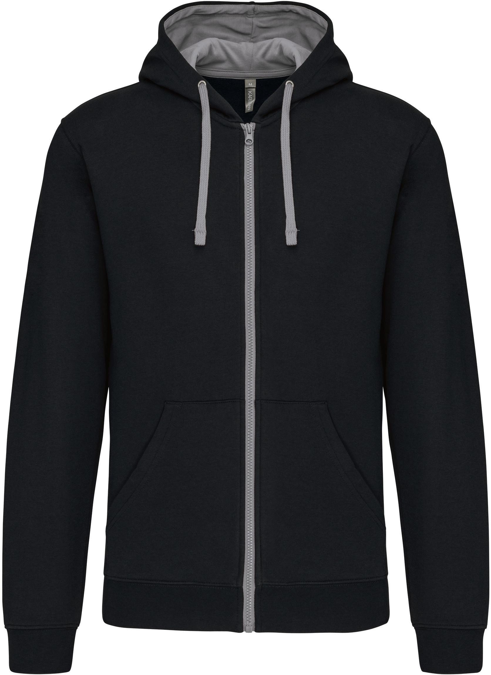 Kapuzensweatjacke HERREN-KAPUZENSWEATSHIRT BICOLOR mit Reißverschluss