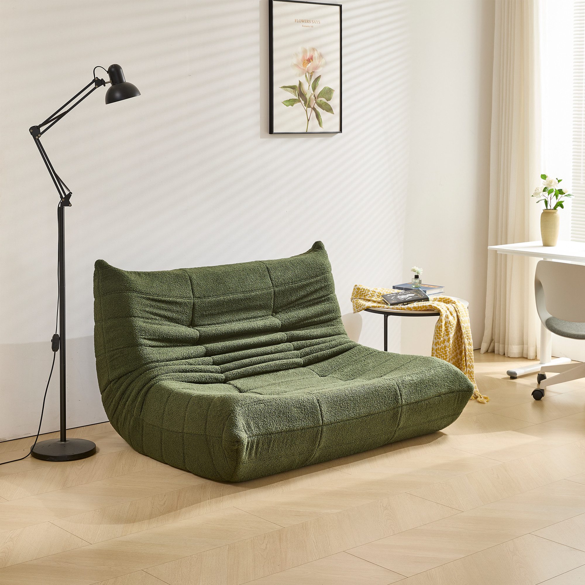 HAUSS SPOLE Sitzsack 2-Sitzer Lazy-Sofa aus Teddy-Samt, modernes Design, Wo günstig online kaufen