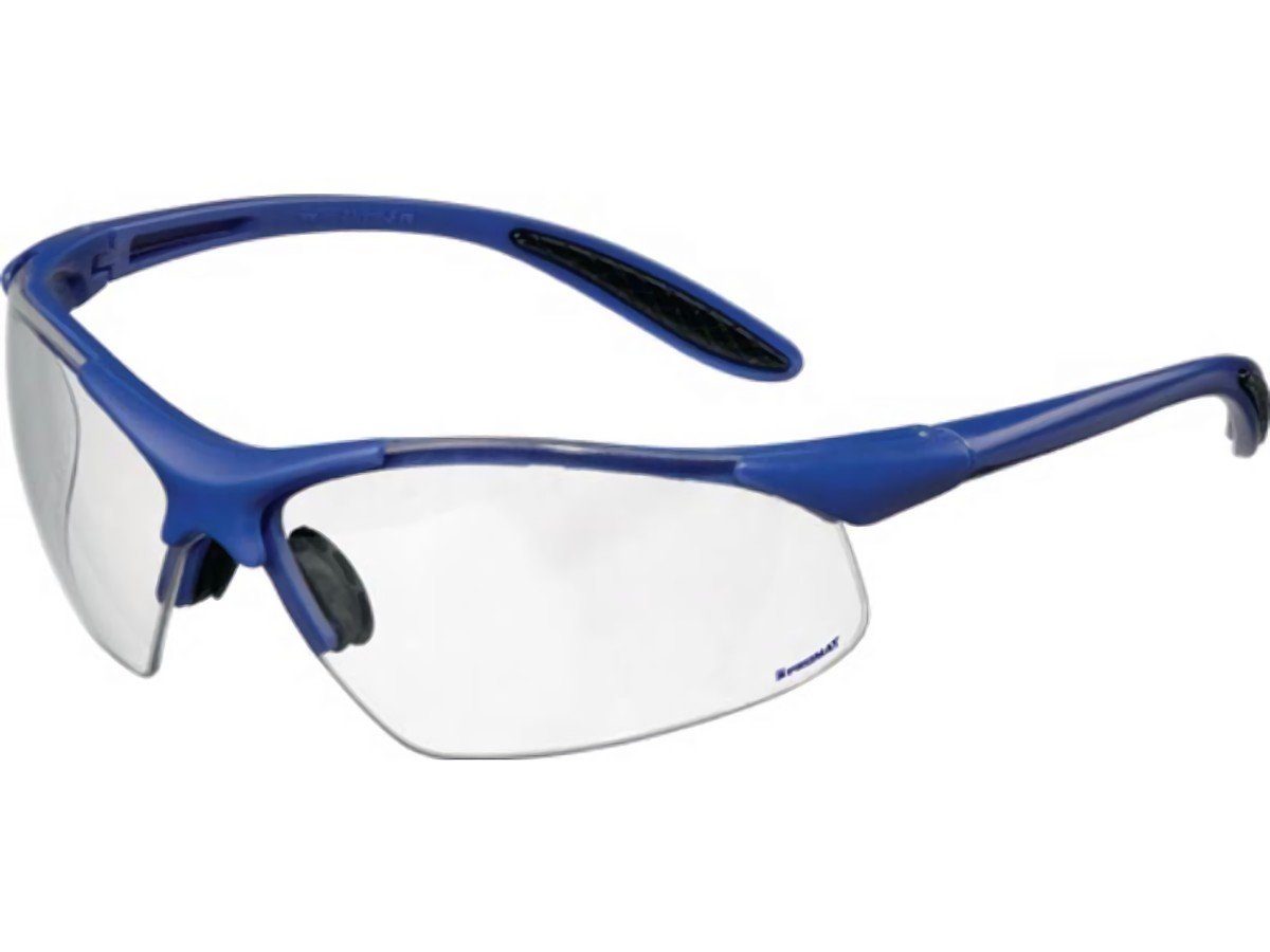 PROMAT Arbeitsschutzbrille Schutzbrille DAYLIGHT PREMIUM EN 166 Bügel dunkelblau,Scheibe klar PC