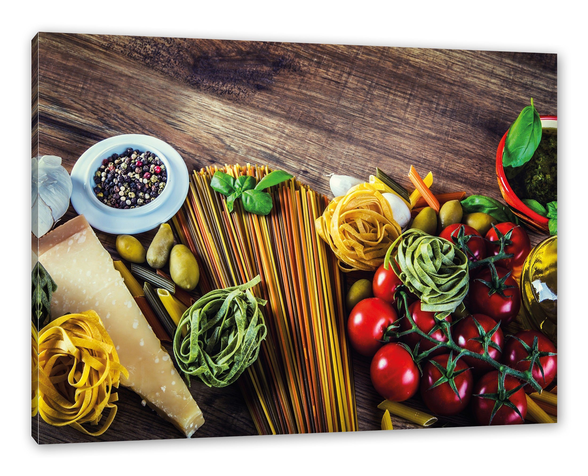 Pixxprint Leinwandbild Pasta Italia mit Tomaten, günstig online kaufen