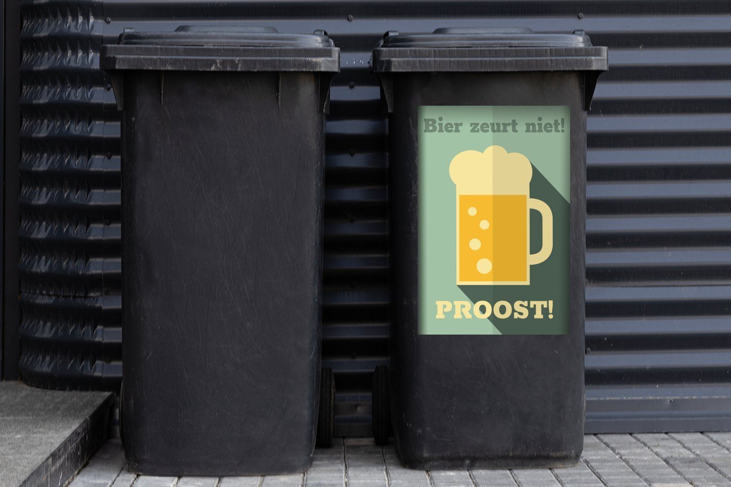 Sticker, nicht Mancave - Bier Mülleimer-aufkleber, - Abfalbehälter - MuchoWow Container, St), - Bier (1 nörgelt Kneipe Mülltonne, Cafe Wandsticker