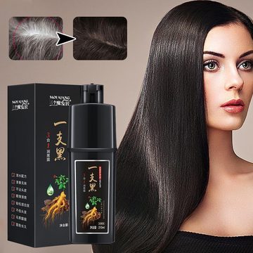 UE Stock Haarshampoo Shampoo Permanent Schwarz Haarfärbemittel 3in1 Instant Schwarz 210 ml, Lang anhaltende Wirkung