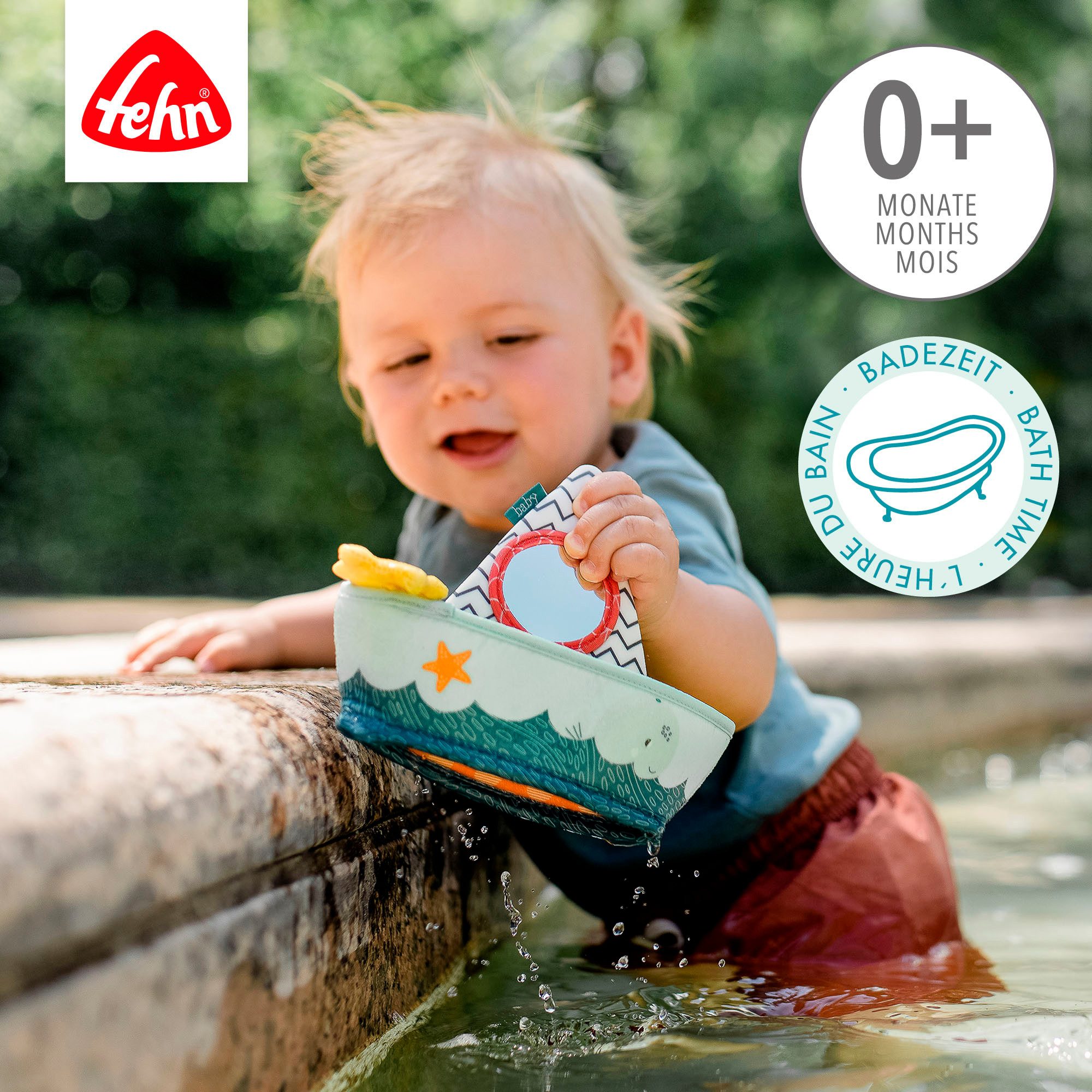 Fehn Badespielzeug Plansch & Play, Badeboot mit Fingerpuppe günstig online kaufen