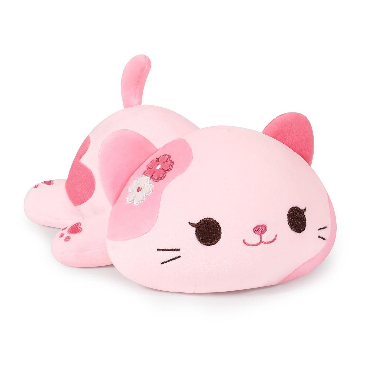 LuxusKollektion Kuscheltier Plüschtier Katze Plüsch Kissen Spielzeug Geschenk Kinder Rosa 23cm