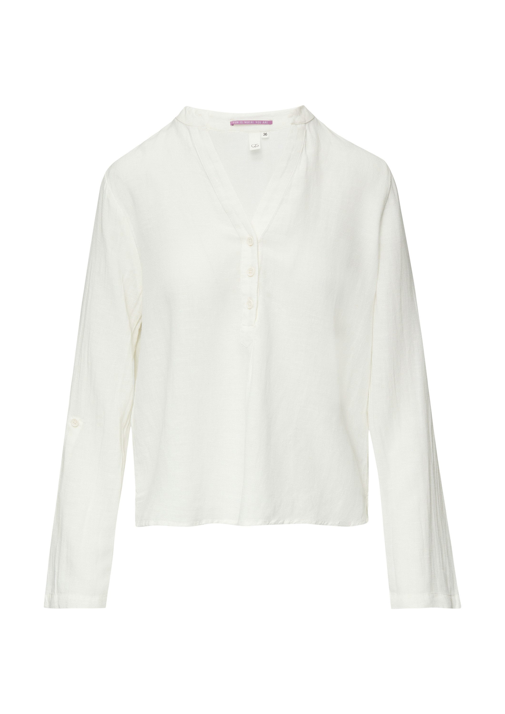QS Kurzarmbluse Bluse Bluse aus Leinenmix günstig online kaufen