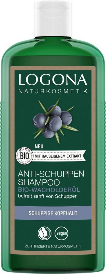 LOGONA Haarshampoo Logona Anti-Schuppen Shampoo Bio-Wacholder, Verhindert  regelmäßig angewendet Neubildung von Schuppen