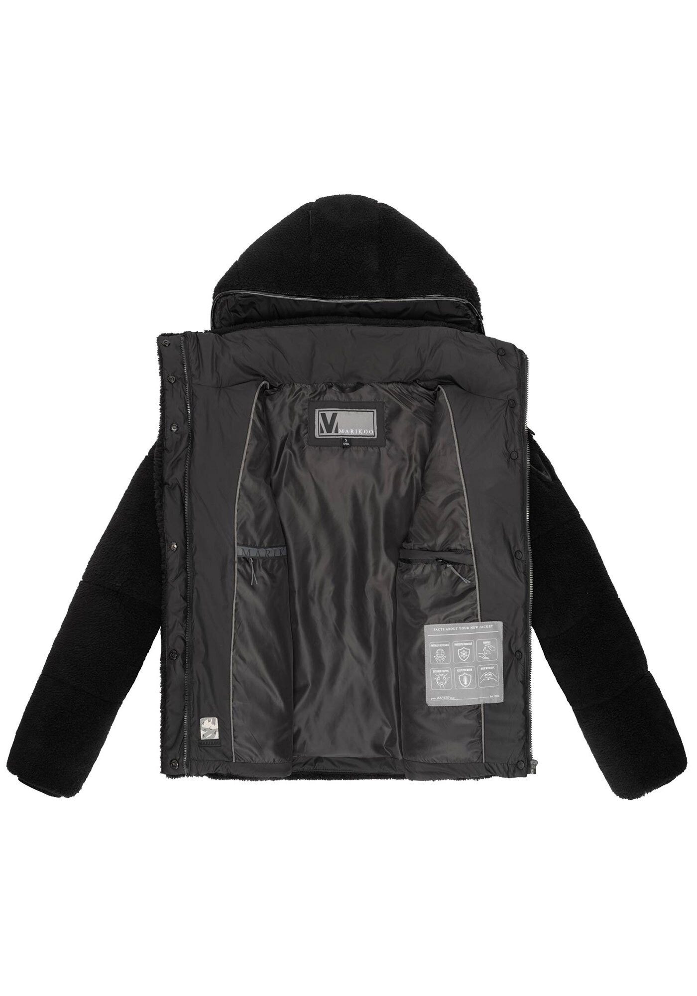 Marikoo Winterjacke Kaguraa warme Teddyfell Sherpa Jacke