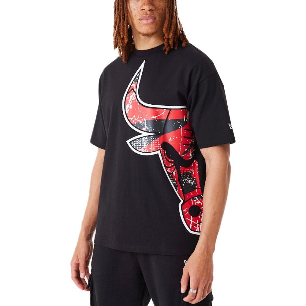 New Era Print-Shirt Oversized Distressed NBA Chicago Bulls