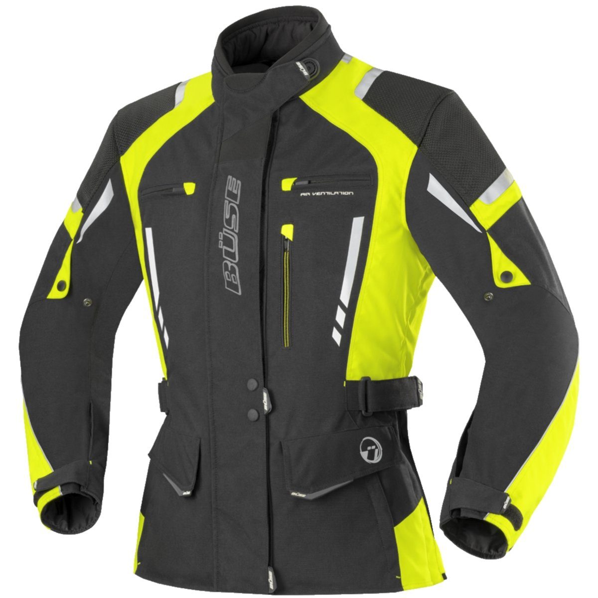 Büse Motorradjacke Büse Torino Pro Damen Jacke schwarz / neongelb 38