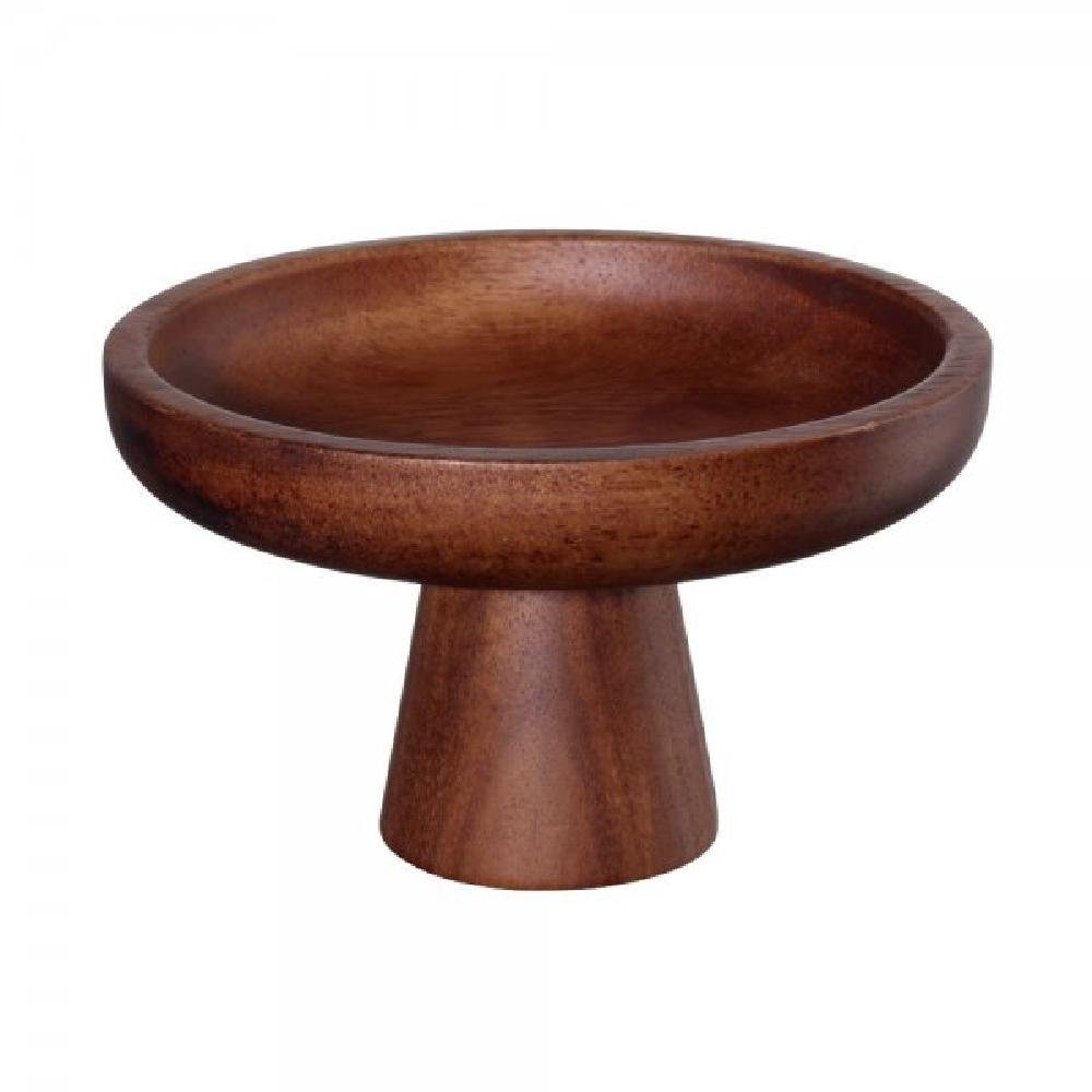 ASA SELECTION Tablett Asa Holzschale auf Fuß Wood Rund Braun (15cm)